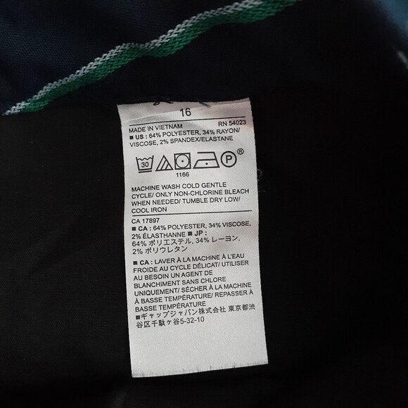 Banana Republic Factory NWT Women's Size 16 Navy Stripe High-Rise Belted Shorts - Picture 6 of 11